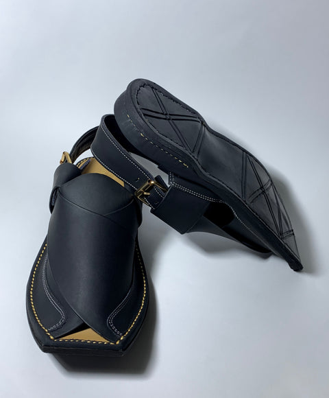 Famous Peshawar Zalmi Chappal Black