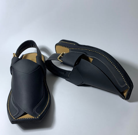Famous Peshawar Zalmi Chappal Black