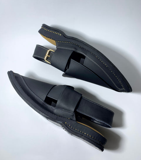 Famous Peshawar Zalmi Chappal Black