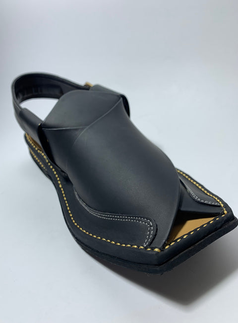 Famous Peshawar Zalmi Chappal Black